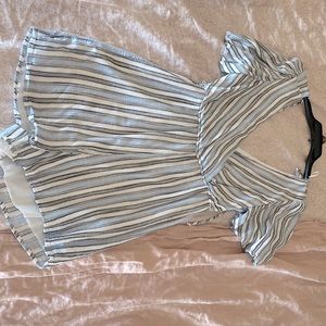 Blue cap sleeve romper